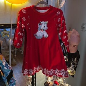Christmas unicorn sweater dress